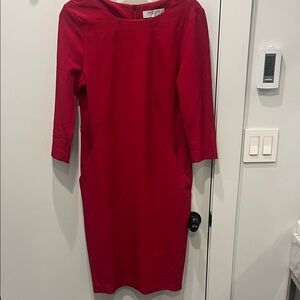 MM Lafleur Vibrant Red Long Sleeve Dress